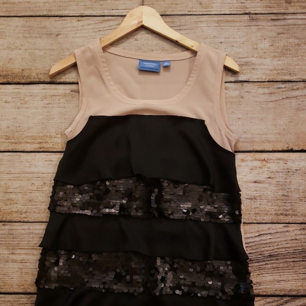 Simply Vera, Cream and Black Sequin Blouse